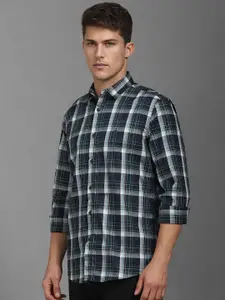 Louis Philippe Sport Men Tartan Checked Slim Fit Pure Cotton Casual Shirt