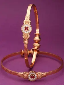 Anouk Gold-Plated Bangle & Necklace Set