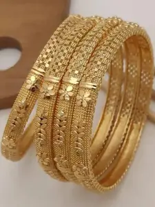 Anouk Gold-Plated Bangle & Necklace Set