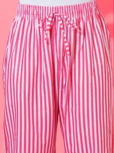 FFLIRTYGO Striped Relaxed Fit Straight-Leg Lounge Pants