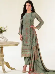 Stylee LIFESTYLE Embroidered Pure Silk Unstitched Dress Material