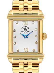 SANTA BARBARA POLO & RACQUET CLUB Women Dial & Stainless Steel Bracelet Style Straps Analogue Watch