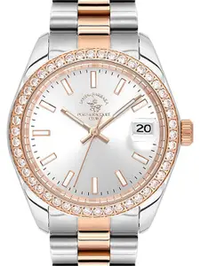 SANTA BARBARA POLO & RACQUET CLUB Women Dial & Stainless Steel Bracelet Style Straps Analogue Watch
