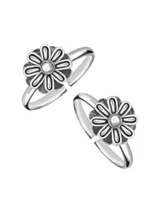 LeCalla Rhodium-Plated Toe Rings