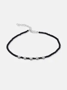 Anouk Sangria Set Of 2  Silver-Plated Artificial Beaded Anklet