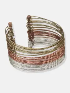 Anouk Sangria Set of 2 German Silver Plated & Tritoned-Turquoise Jhumkas with Bangle