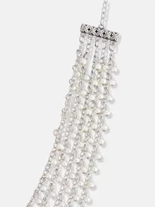 Anouk Sangria German Silver Plated & Pearl Stone Studded & Layered Necklace