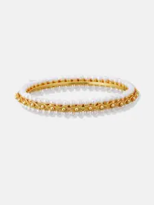 Anouk Set of 6 Gold Plated & Pearl Stone Studded Bangles
