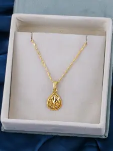 DressBerry Combo of 2 Gold-Plated Pendant Necklaces for Women Butterfly & Ethnic Traditional Pendant