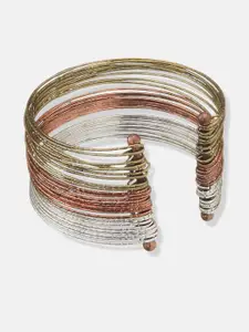 Anouk Sangria Tri-Toned Gold-Copper-Silver Plated Adjustable Contemporaray Bracelet