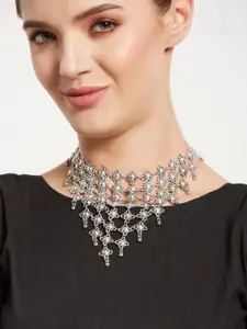 Anouk Sangria German Silver-Plated & Floral Ghunghroo Inspired Jaali Necklace