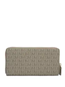 Da Milano Women Printed Leather Zip Around Wallet