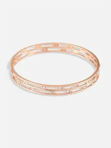 Anouk Rose Gold Plated & Cubic Zirconia Stone Studded Set of 2 Bangles