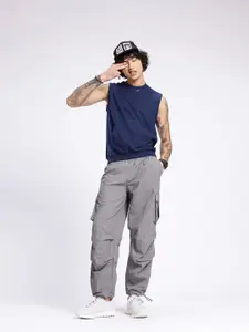 glitchez Men Parachute Fit Baggy Track Pants