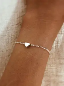 DressBerry Stainless Steel Silver-Plated Anti Tarnish Link Bracelet