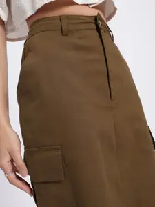 glitchez Front Slit Straight Skirt