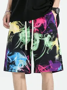 StyleCast x Revolte Men Abstract Printed Low-Rise Regular Shorts