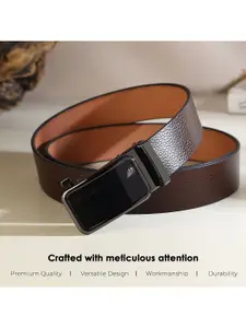 LOOPA Men Textured Leather Formal Belt