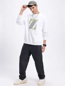 glitchez Basics Printed Terry Oversized Sweatshirt