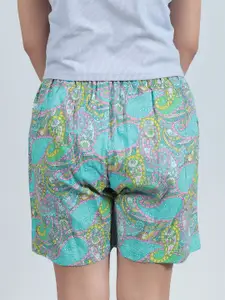 GAB Women Printed Regular Fit High-Rise Shorts