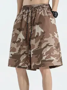 StyleCast x Revolte Men Camouflage Printed Low-Rise Shorts
