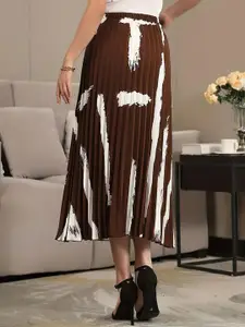 KZULLY Printed A-Line Midi Skirt