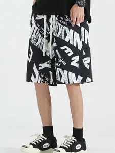 StyleCast x Revolte Men Typography Printed Low-Rise Shorts