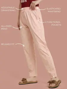 TWIN BIRDS Women Rose Cloud Cotton Printed Night Pant