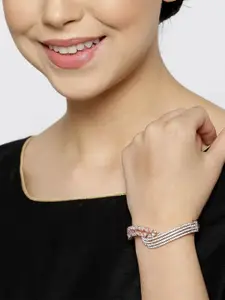 Jazz and Sizzle Women Brass Rose Gold-Plated Bangle-Style Bracelet