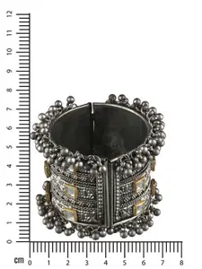 Jazz and Sizzle Silver-Plated Oxidised Bangle-Style Bracelet