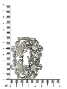 Jazz and Sizzle Women German Silver Oxidised Silver-Plated Bangle-Style Bracelet