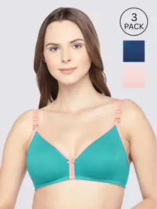 Inner Sense Pack of 3 Organic Cotton Antimicrobial Women Feeding Bra