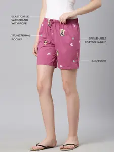 TWIN BIRDS Women Mulberry Printed Night Shorts