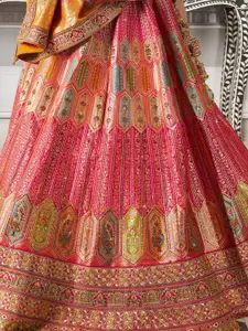 FASHION STROM Printed Semi-Stitched Silk Lehenga With Unstitched Blouse & Dupatta