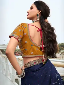 FASHION STROM Woven Design Semi-Stitched Silk Lehenga With Unstitched Blouse & Dupatta