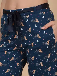 Sweet Dreams Women Printed Cotton Lounge Pants