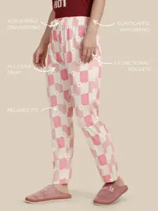 TWIN BIRDS Women Egg Nog Cotton Printed Night Pant