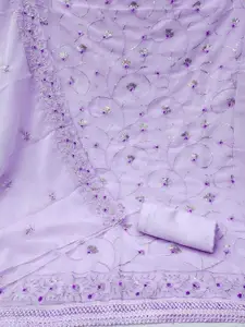 Peachmode Lavender Embroidered Unstitched Dress Material
