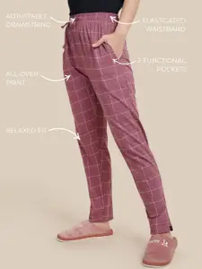 TWIN BIRDS Women Grape Nectar Cotton Printed Night Pant