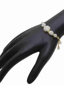 Anouk Gold-Plated Sparkling Cubic Zirconia Studded Link Bracelet