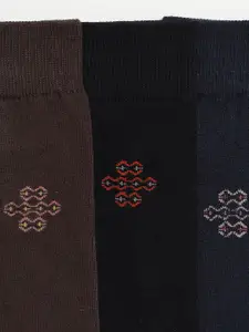 Camey Men Pack Of 3 Assorted Cotton Calf-Length Socks