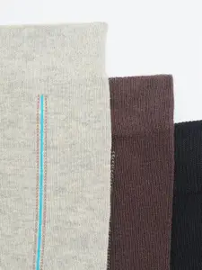 Camey Men Pack Of 3 Assorted Cotton Calf-Length Socks