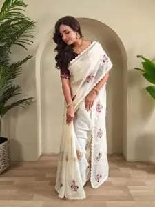 Anouk Ethnic Motifs Embroidered Kota Saree