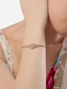 Zaveri Pearls Set Of 2 Rose Gold-Plated Cubic Zirconia Kada Bracelet