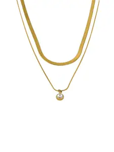 ARTKLIM Gold-Plated Stainless Steel Circular Pendants with Chains