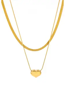 ARTKLIM Gold-Plated Stainless Steel Heart Shaped Pendants