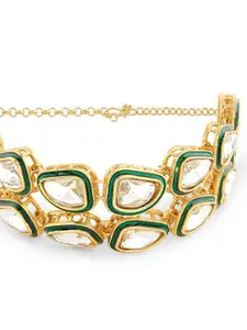 Zaveri Pearls Meenakari Gold-Plated Wraparound Bracelet