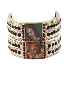 Vidhya Kangan Set of 2 White Brass Bangle