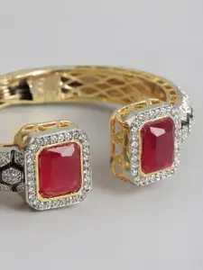 Anouk American Diamond Gold-Plated Bangle-Style Bracelet