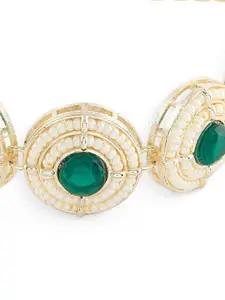 Zaveri Pearls Gold-Plated Pearls Studded Link Bracelet